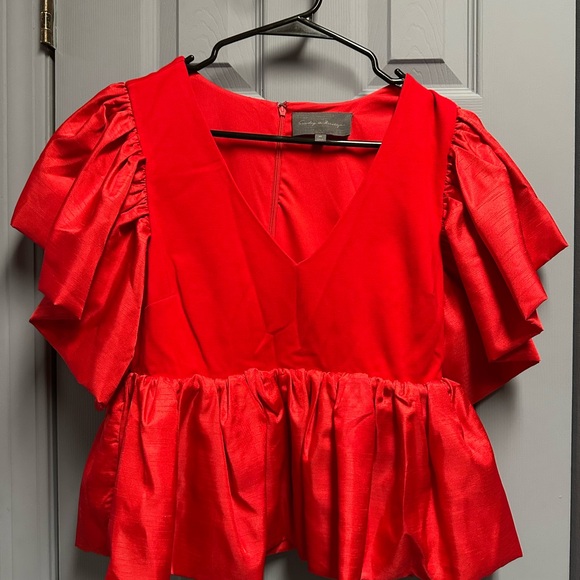 Sunday in Brooklyn Tops - Sunday in Brooklyn Scarlet Ruffle Blouse